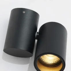 Lámpara de techo Arcchio Gesina, 1 luz, negra, aluminio, 11,6 cm