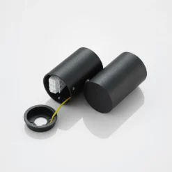 Lámpara de techo Arcchio Gesina, 1 luz, negra, aluminio, 11,6 cm