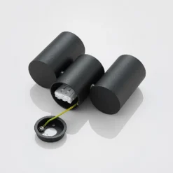 Lámpara de techo Arcchio Gesina, 2 luces, negro, aluminio, 17,5 cm