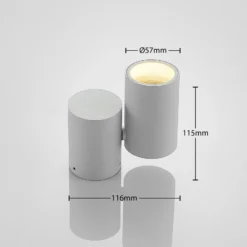 Lámpara de techo Arcchio Gesina, 1 luz, blanca, aluminio, 11,6 cm