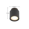 Lámpara de techo Arcchio Walisa, Ø 10 cm, negra, difusor, GU10