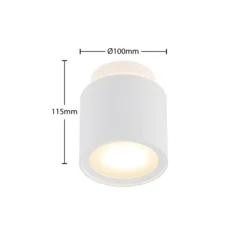 Lámpara de techo Arcchio Walisa, Ø 10 cm, blanca, difusor, GU10