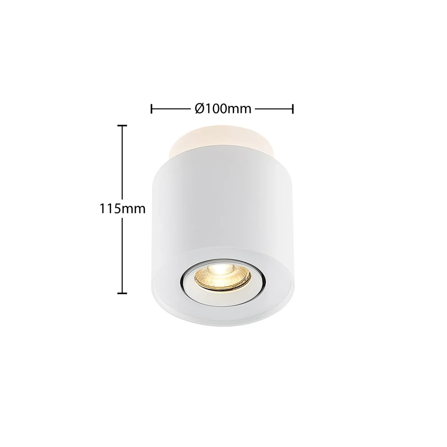 Lámpara de techo Arcchio Walisa, Ø 10 cm, blanco, metal, GU10