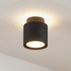 Lámpara de techo Arcchio Walisa, Ø 10 cm, negra, difusor, GU10