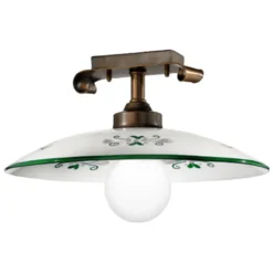 Lámpara de techo Bassano, detalles verde