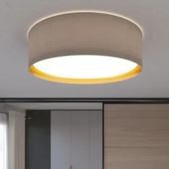 Lámpara de techo Bilbao, gris/oro, Ø 60 cm