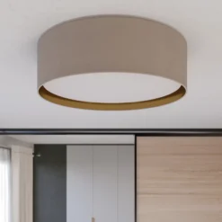 Lámpara de techo Bilbao, gris/oro, Ø 60 cm