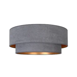 Lámpara de techo Boho, gris/dorado, Ø 60 cm, tela, E27