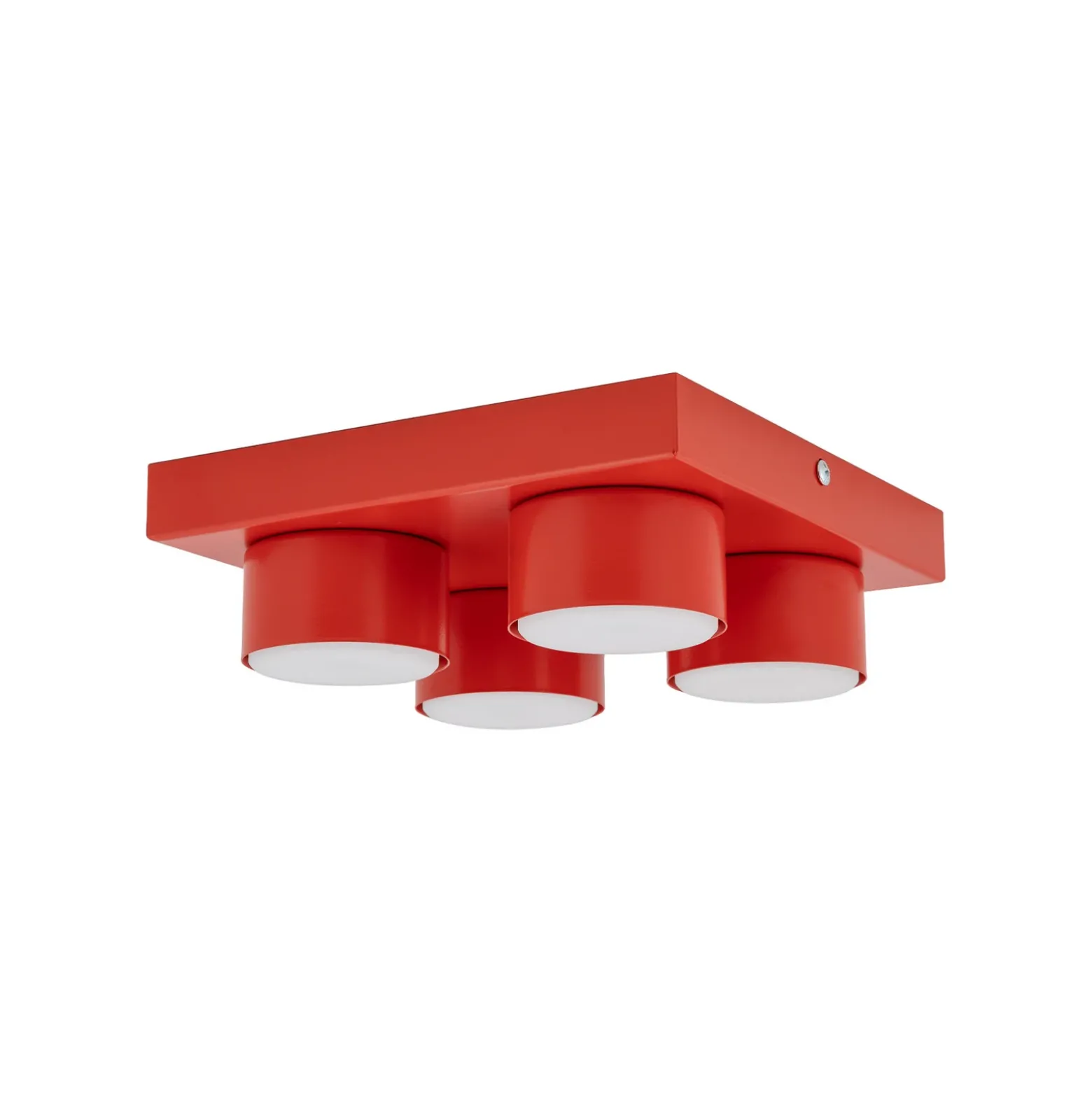 Lámpara de techo Brix, roja, 23 cm de largo, 4 luces, GX53