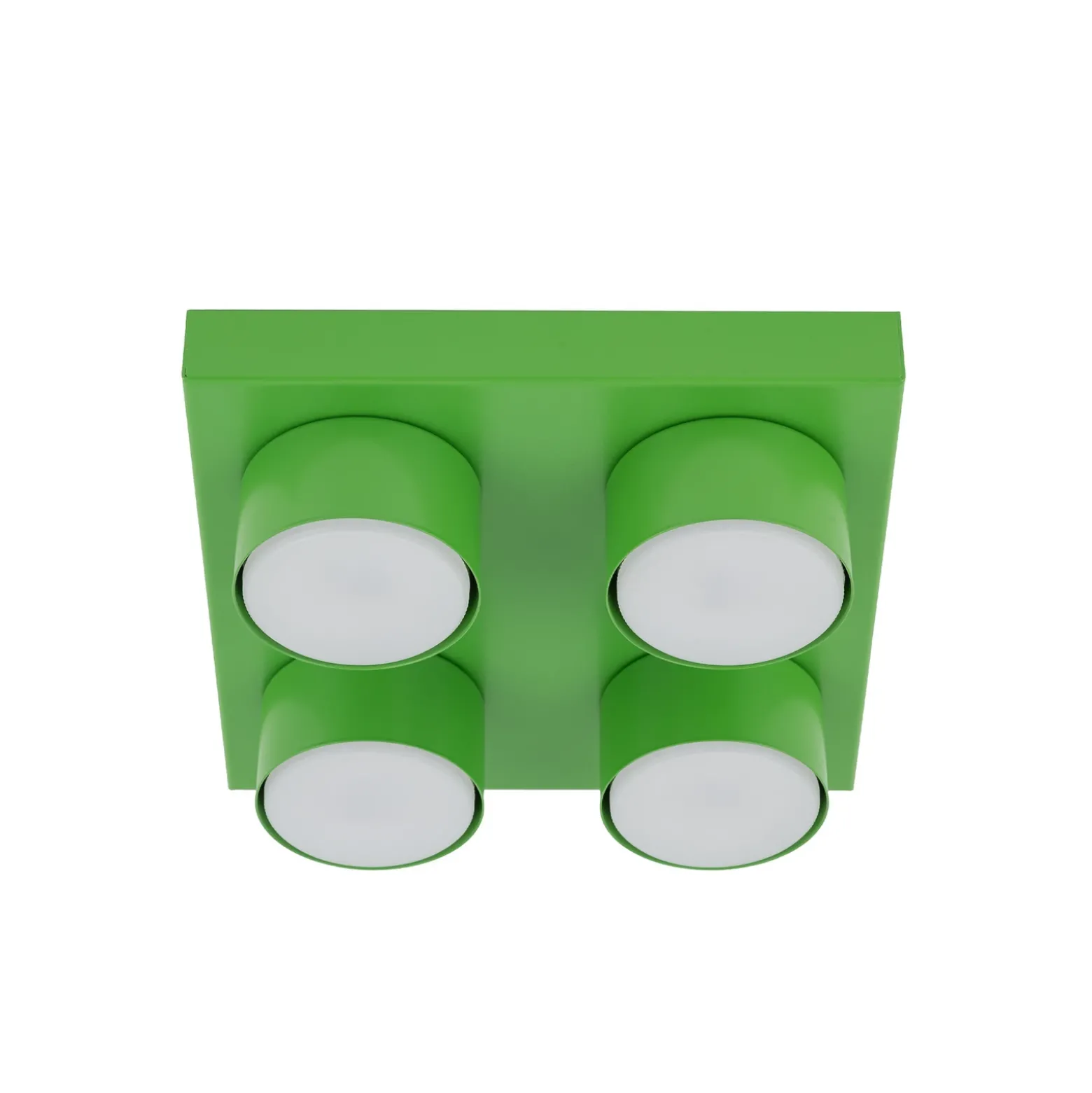 Lámpara de techo Brix, verde, 23 cm de largo, 4 luces, GX53
