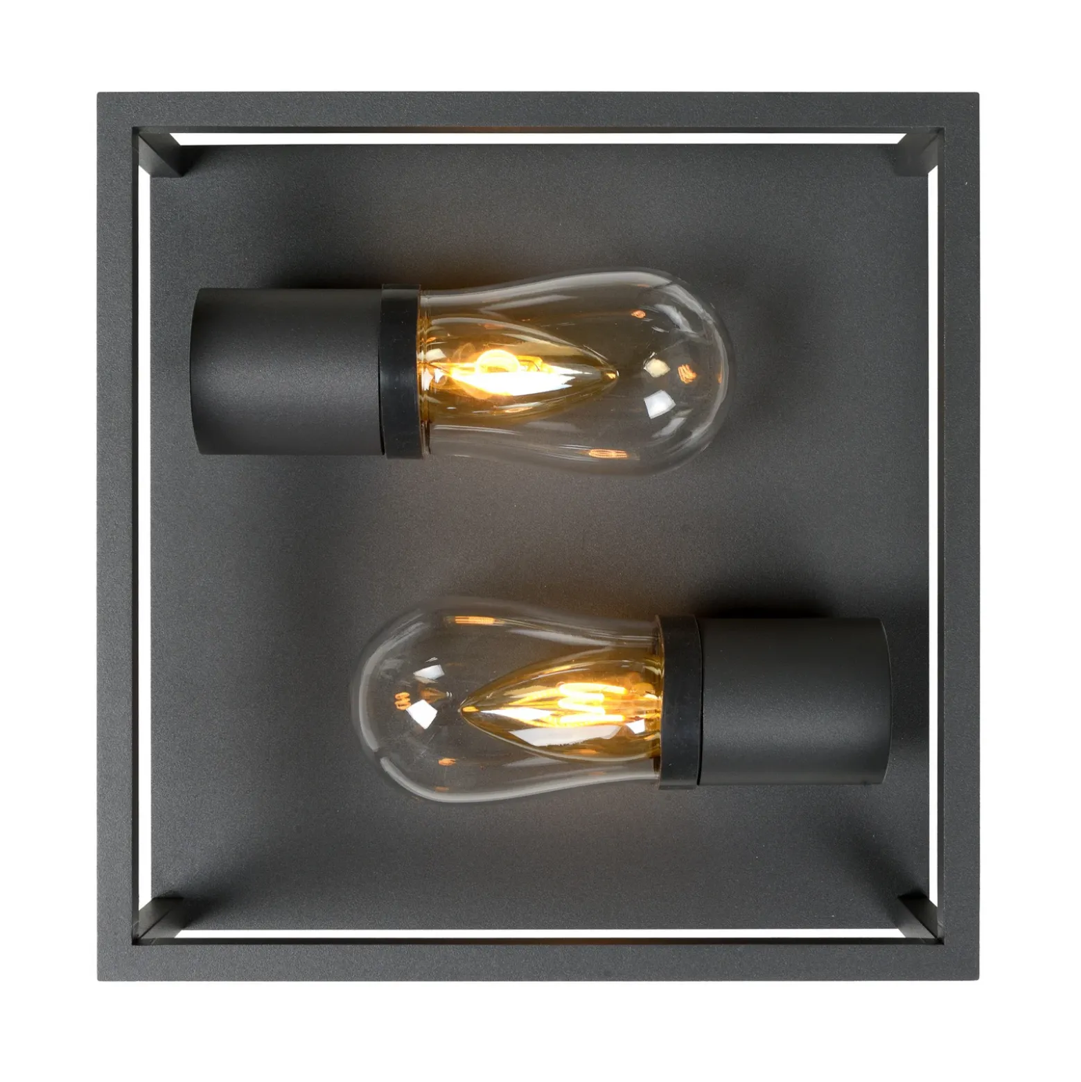 Lámpara de techo Carlyn baño 2 luces negro