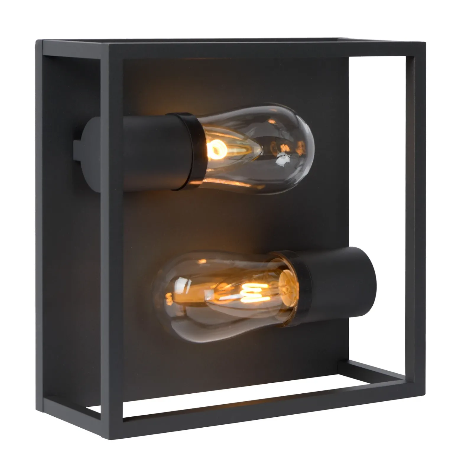 Lámpara de techo Carlyn baño 2 luces negro