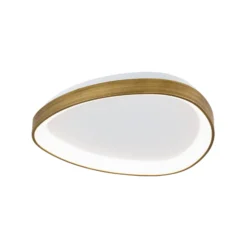 Lámpara de techo Charlie LED, Ø 45 cm, blanco opal, color latón antiguo