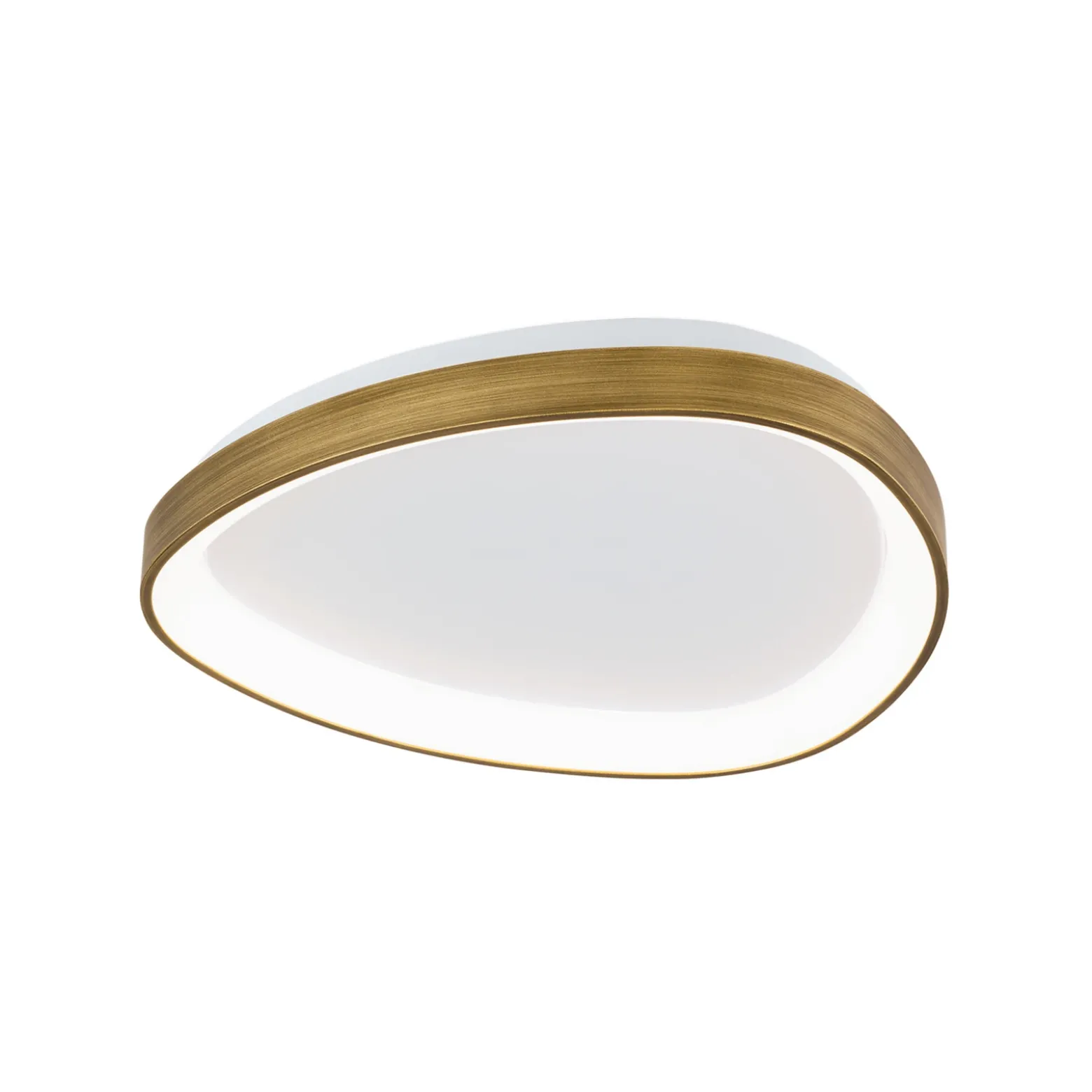 Lámpara de techo Charlie LED, Ø 45 cm, blanco opal, color latón antiguo