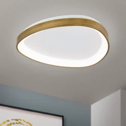 Lámpara de techo Charlie LED, Ø 45 cm, blanco opal, color latón antiguo