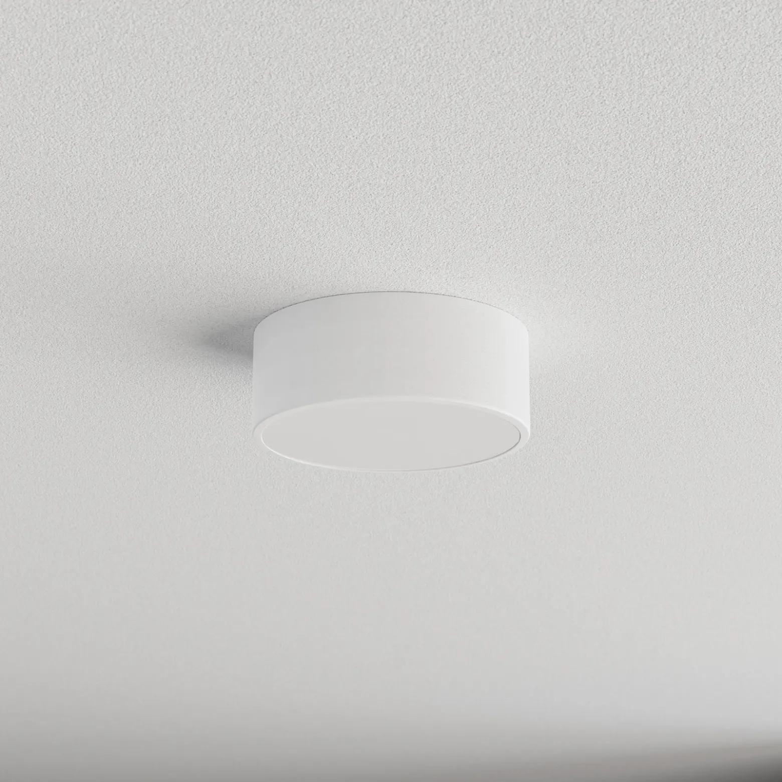 Lámpara de techo Cleo 200, blanca, sensor, IP54, Ø 20 cm, metal