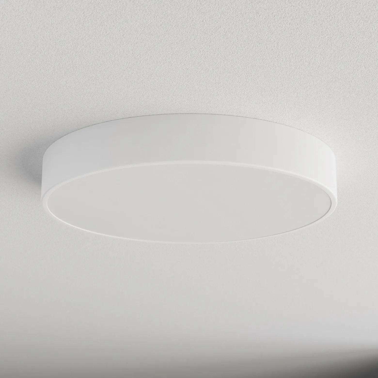 Lámpara de techo Cleo 500, blanca, sensor, IP54, Ø 50 cm, metal