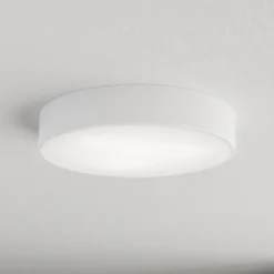 Lámpara de techo Cleo 400, blanco, sensor, IP54, Ø 40 cm, metal