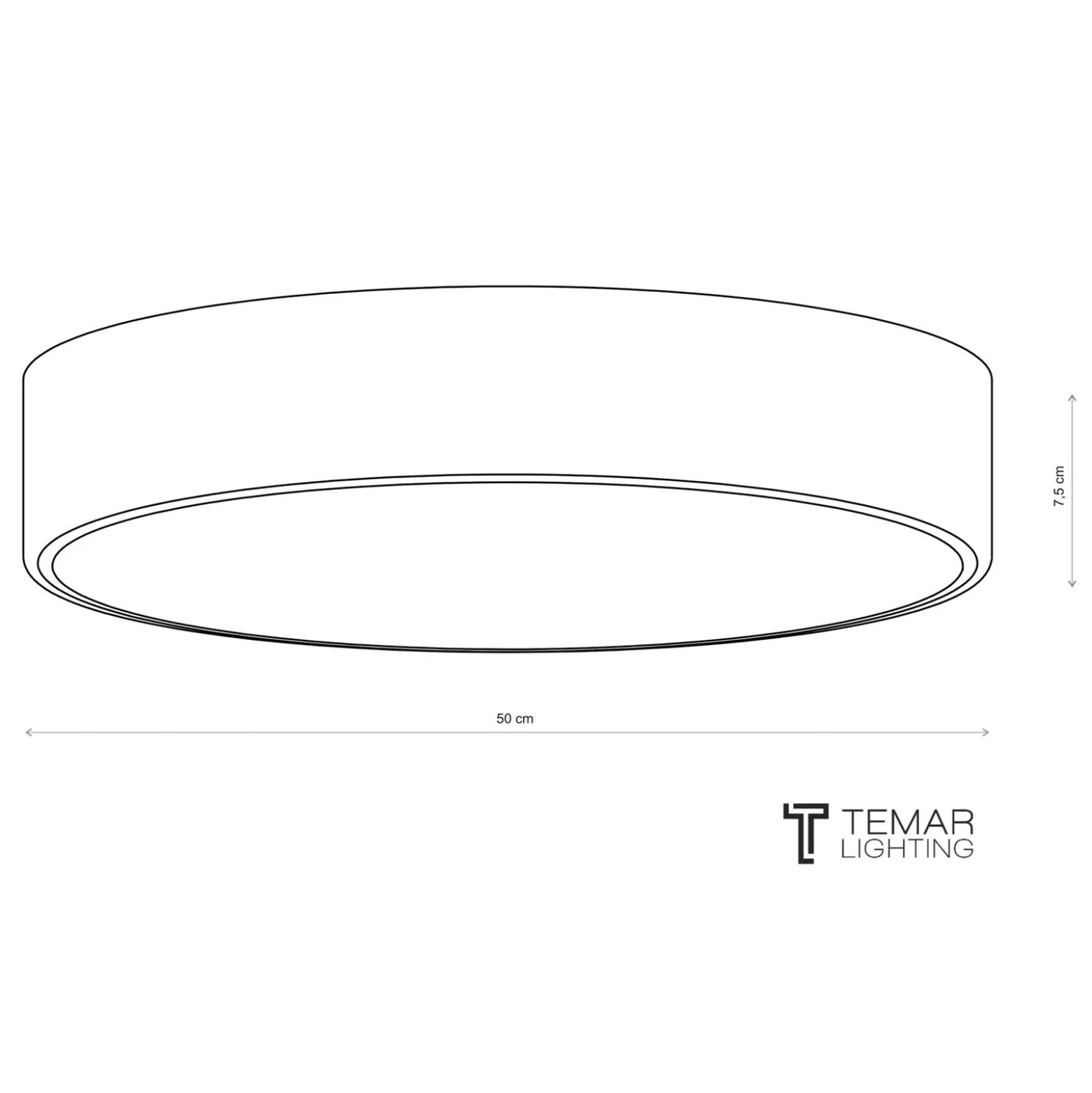 Lámpara de techo Cleo 500, Ø 50 cm gris