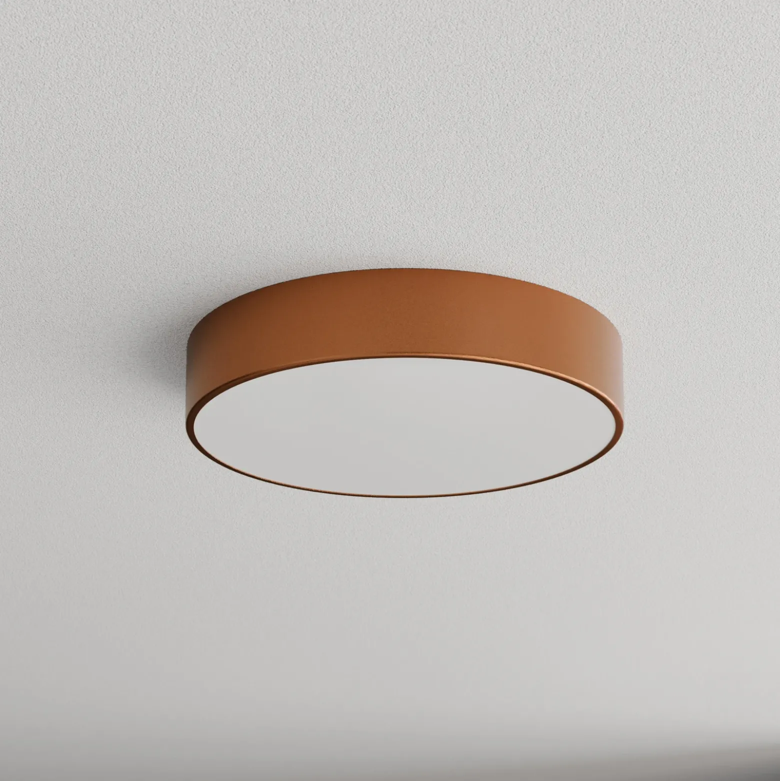 Lámpara de techo Cleo 400, cobre, sensor, IP54, Ø 40 cm, metal