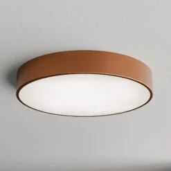 Lámpara de techo Cleo 500, cobre, sensor, IP54, Ø 50 cm, metal