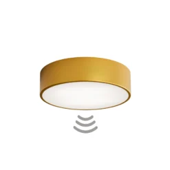 Lámpara de techo Cleo 300, dorada, sensor, IP20, Ø 30 cm, metal