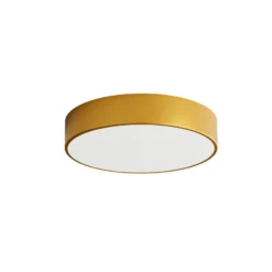Lámpara de techo Cleo 400, dorada, sensor, IP54, Ø 40 cm, metal