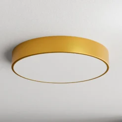 Lámpara de techo Cleo 500, dorada, sensor, IP54, Ø 50 cm, metal