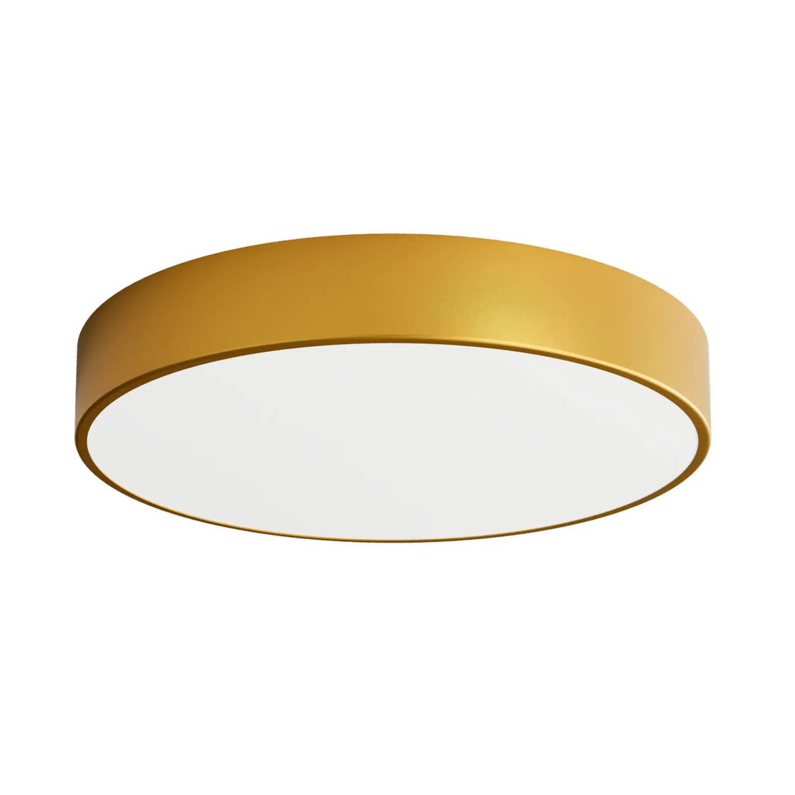 Lámpara de techo Cleo 500, dorada, sensor, IP54, Ø 50 cm, metal