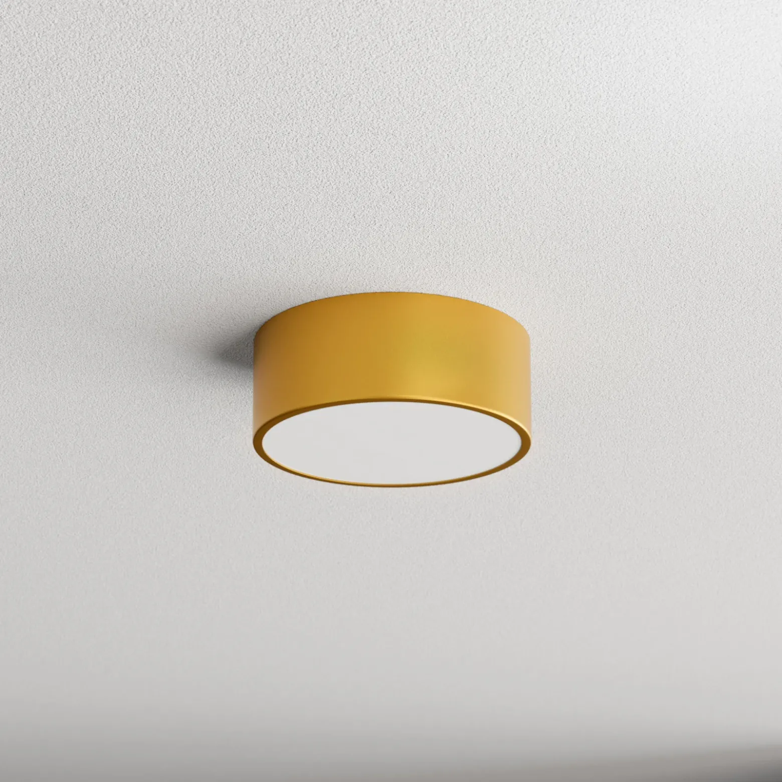 Lámpara de techo Cleo 200, dorada, sensor, IP54, Ø 20 cm, metal