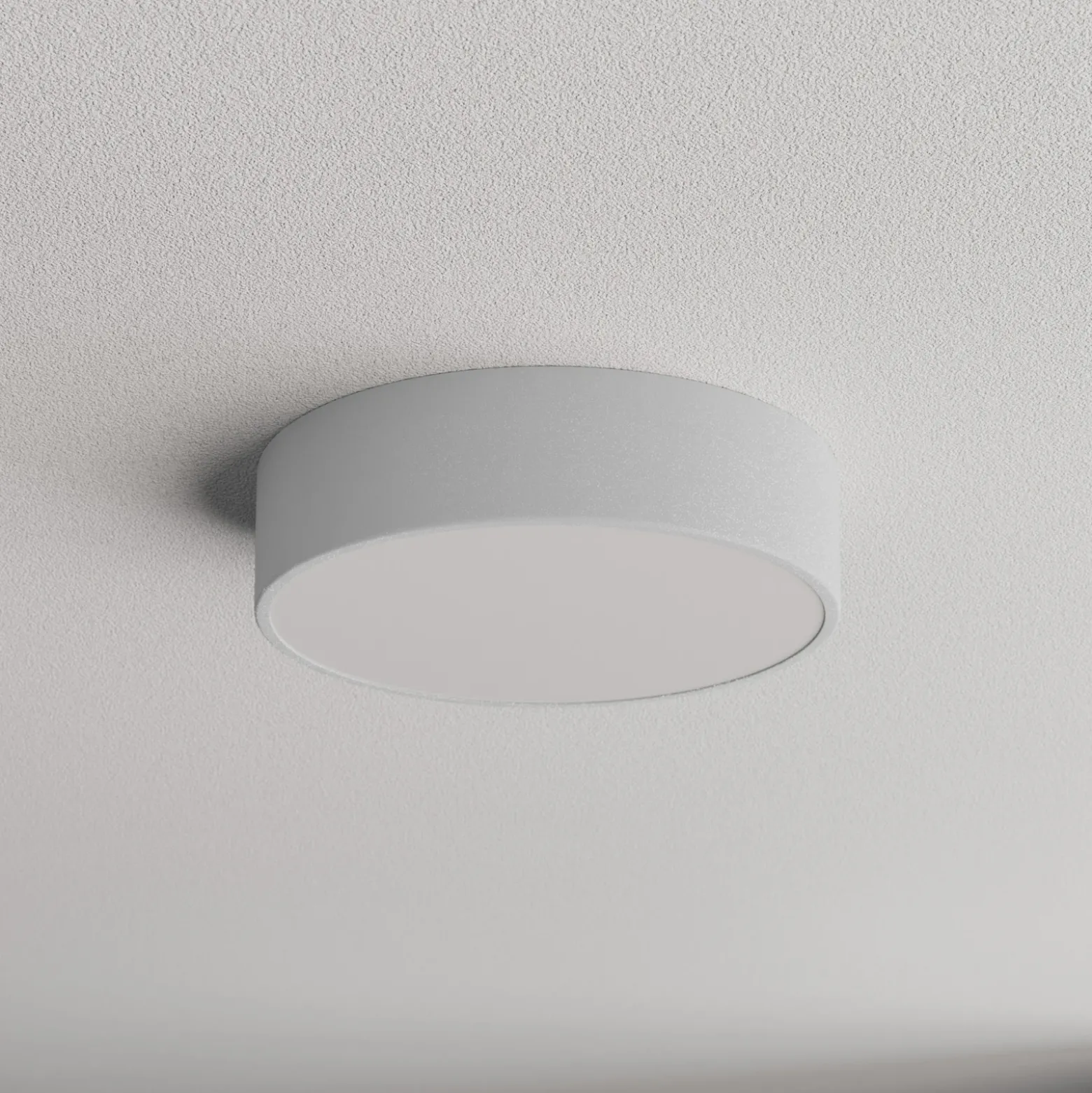 Lámpara de techo Cleo 300, gris, sensor, IP54, Ø 30 cm, metal