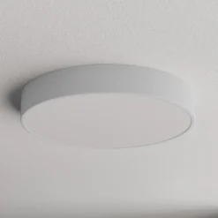 Lámpara de techo Cleo 500, gris, sensor, IP54, Ø 50 cm, metal