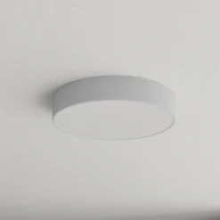 Lámpara de techo Cleo 400, gris, sensor, IP54, Ø 40 cm, metal