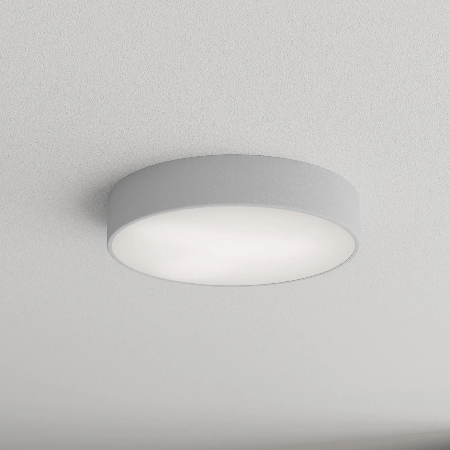 Lámpara de techo Cleo 400, gris, sensor, IP54, Ø 40 cm, metal