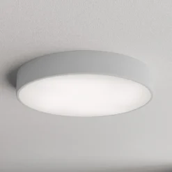 Lámpara de techo Cleo 500, gris, sensor, IP54, Ø 50 cm, metal