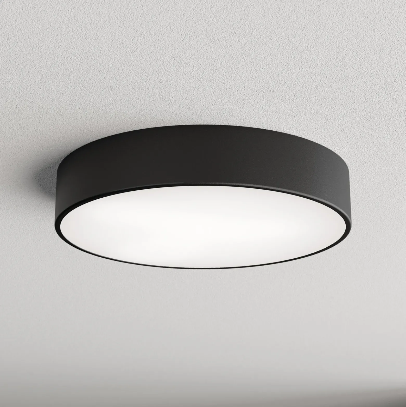 Lámpara de techo Cleo 400, negro, sensor, IP20, Ø 40 cm, metal