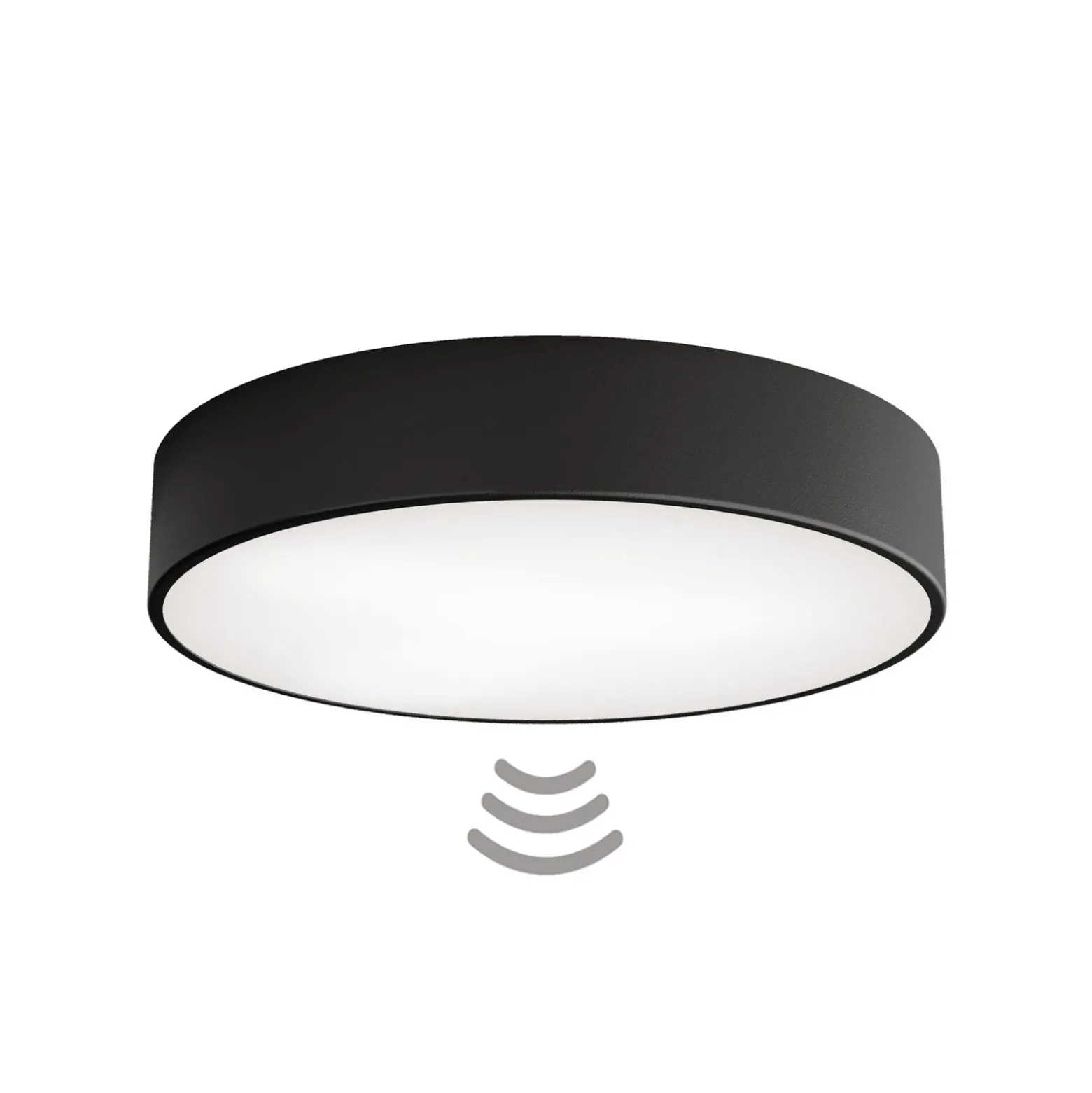 Lámpara de techo Cleo 400, negro, sensor, IP20, Ø 40 cm, metal