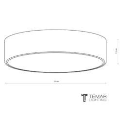 Lámpara de techo Cleo 300, negro, sensor, IP54, Ø 30 cm, metal
