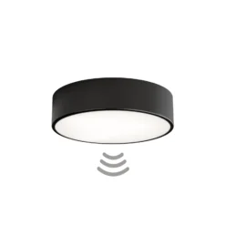 Lámpara de techo Cleo 300, negro, sensor, IP20, Ø 30 cm, metal