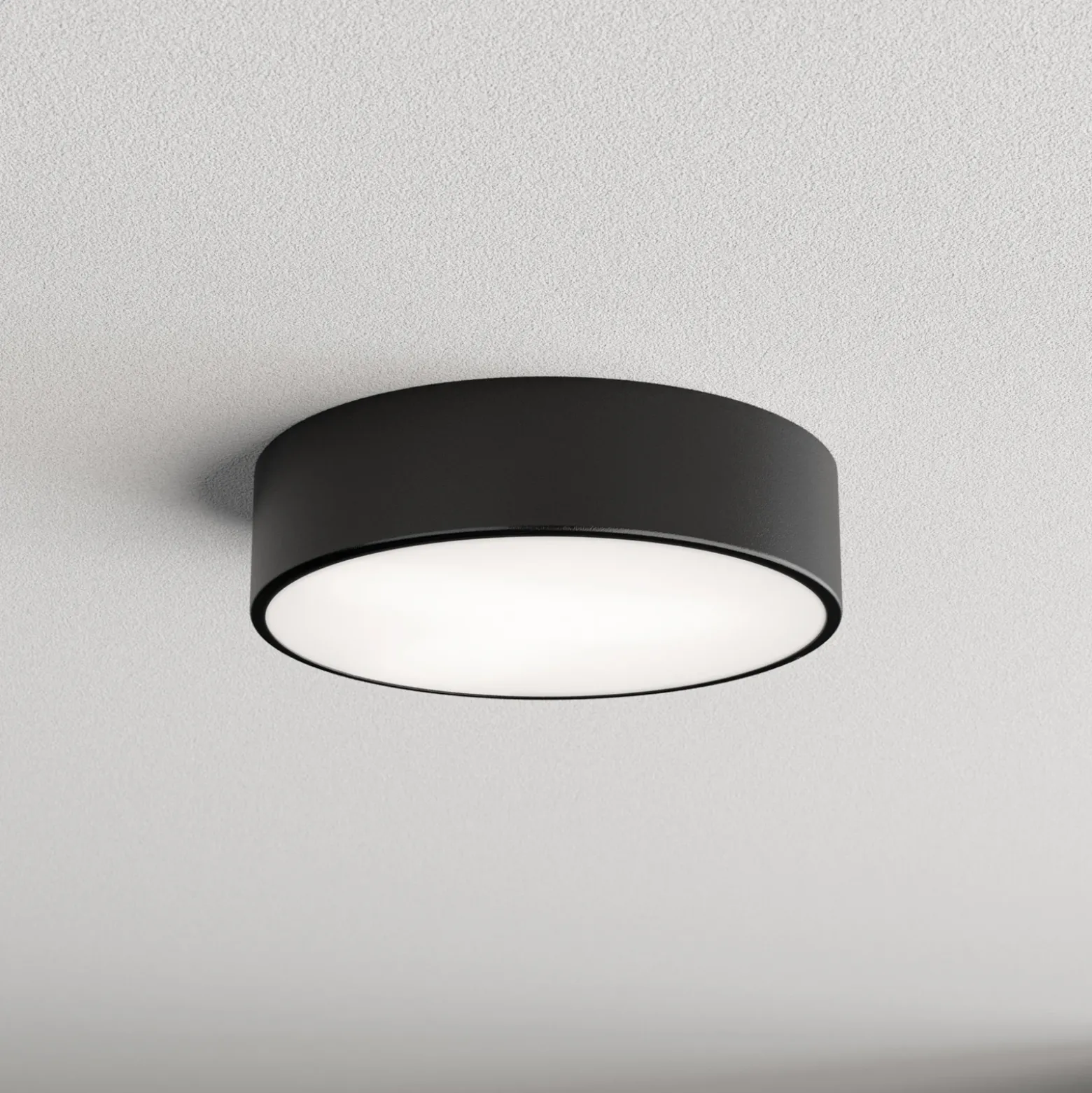 Lámpara de techo Cleo 300, negro, sensor, IP20, Ø 30 cm, metal