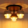 Lámpara de techo Daren, 3 luces, beige/ámbar/negro, Ø 38 cm, E27