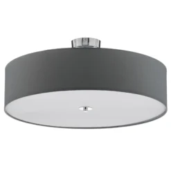 Lámpara de techo de tela Andria, 60 cm, gris claro