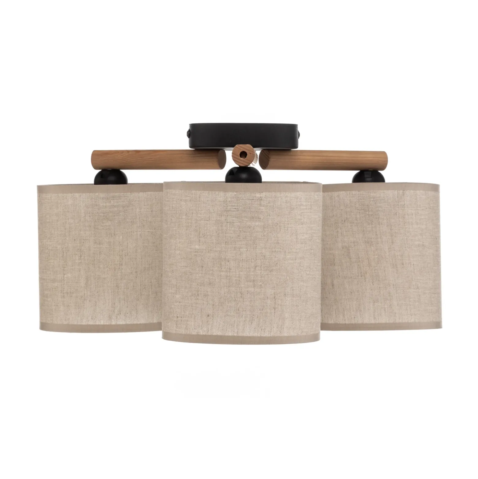 Lámpara de techo Deva, textil, 3 luces