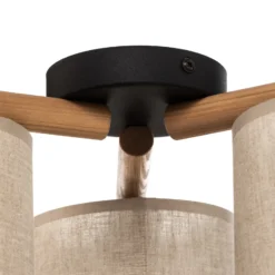 Lámpara de techo Deva, textil, 3 luces