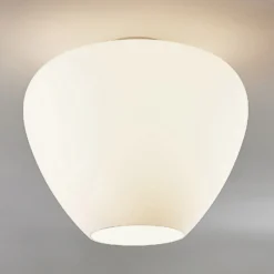 Lámpara de techo de vidrio Bibiane, blanco opal