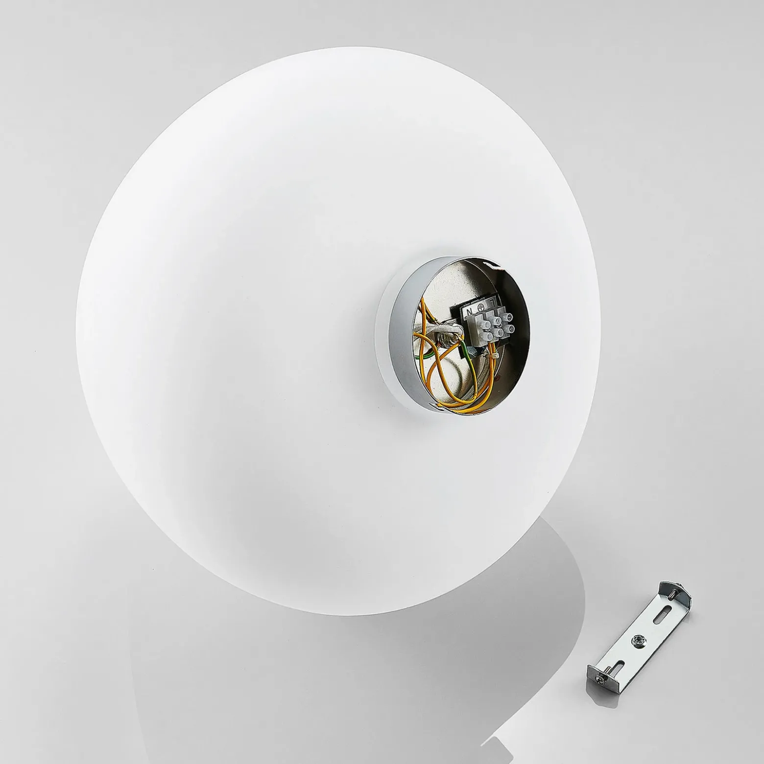 Lámpara de techo de vidrio Bibiane, blanco opal