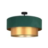 Lámpara de techo Dorina, verde/dorado, Ø 60 cm, tela, E27