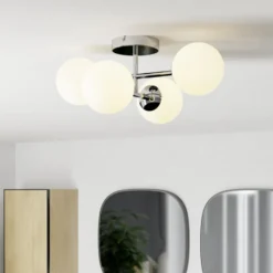Lámpara de techo EGLO CASTROVIDO, cromada, 48 cm, 4 luces, IP44, G9-LED