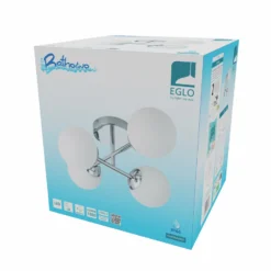 Lámpara de techo EGLO CASTROVIDO, cromada, 48 cm, 4 luces, IP44, G9-LED