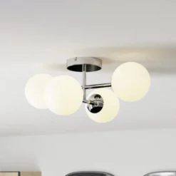 Lámpara de techo EGLO CASTROVIDO, cromada, 48 cm, 4 luces, IP44, G9-LED